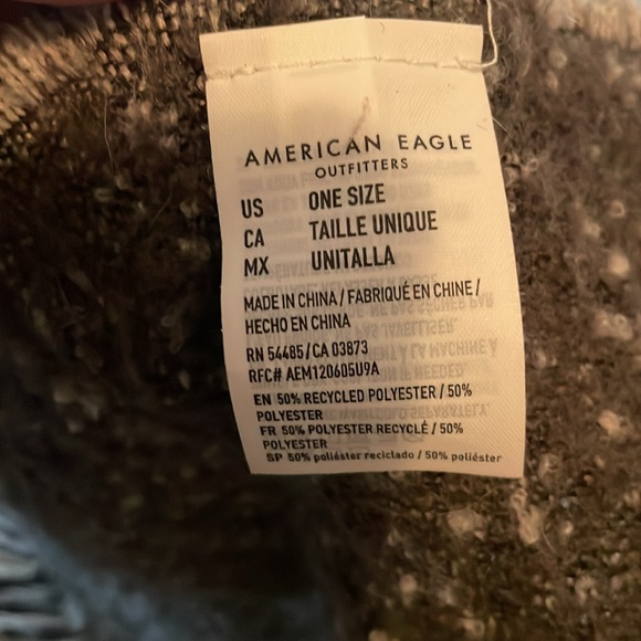 American Eagle Gray Scarf 22” x 75” - Picture 3 of 5